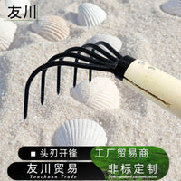5-Tine Soil Loosening Rake for Gardening and Shellfish Digging