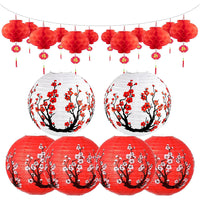 Chinese New Year Red Lanterns Set for Festive Decorations