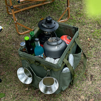 Large Capacity Outdoor Camping Storage Bag for Picnic Tools and Cookware, Multifunctional Waterproof Organizer