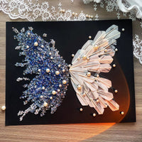 DIY Crystal Feather Butterfly Photo Frame Kit with Badminton Shuttlecocks for Handmade Gifts
