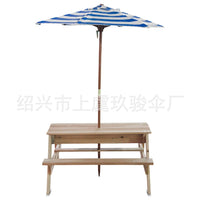 1.4m Outdoor Patio Umbrella with UV Protection, Foldable Wooden Pole Sunshade for Tables
