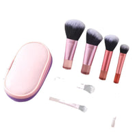 10-Piece Mini Makeup Brush Set with Crystal Handle, Portable Foundation & Eyeshadow Brushes for Travel
