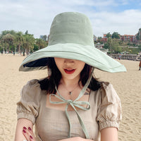 Women's Reversible Wide Brim Sun Hat UV Protection Fisherman Cap