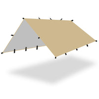 Outdoor Camping Tarp with 19 Attachment Points, Waterproof Sunshade Tent for Hiking and Travel