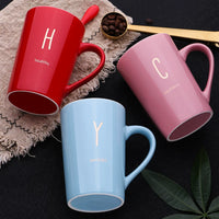 Creative Ceramic Mug with Lid and Spoon for Coffee, Milk, and Tea