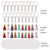 DIY Keychain Making Kit with Tassels and Blank Acrylic Blanks