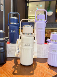 Large Capacity 316 Stainless Steel Insulated Water Bottle with Dual-Drink Spout for Students, Gym, and Outdoor Activities