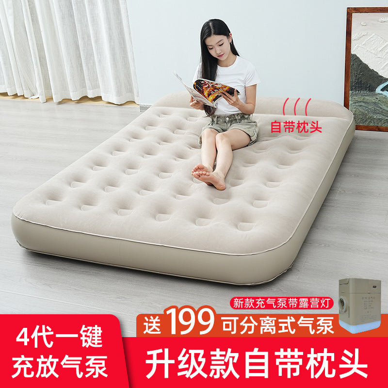 Self-Inflating Air Mattress with Built-in Pillow for Outdoor Camping, Home Use, Tent Sleeping Pad