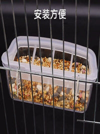 No-Splash Bird Feeder for Small Cages, Hanging Pet Food Dispenser
