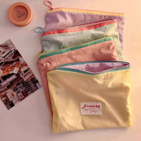 Macaron Portable Cosmetic Bag Set for Travel, Mini Toiletry Organizer Pouch