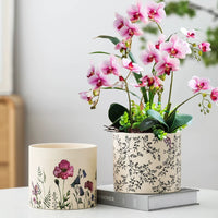 Large Ceramic Planter Pot for Indoor Plants - Luxury Nordic Style Orchid & Green Dill Creative Art Pot