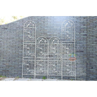 European Style Iron Garden Trellis Panel for Climbing Plants, Extendable Decorative Fence