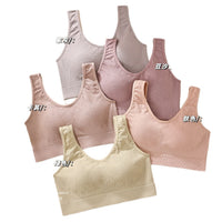 Vintage Jacquard Breathable Wide-Strap Bralette with Fixed Cups for Women