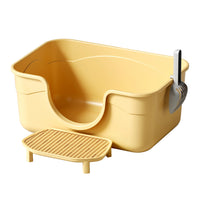 Extra Large Semi-Enclosed Cat Litter Box with High Sides and Odor Control for Large Cats