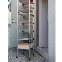 Minimalist Aluminum Profile Display Cabinet Multi-layer Shoe Bag Display Rack with Wheels