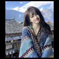 Ethnic Style Knitted Long Shawl for Women - Travel Fashion Cape Scarf