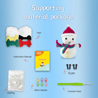 Christmas Snowman Crochet Kit DIY Handmade Doll Knitting Material Pack with English Video Tutorial