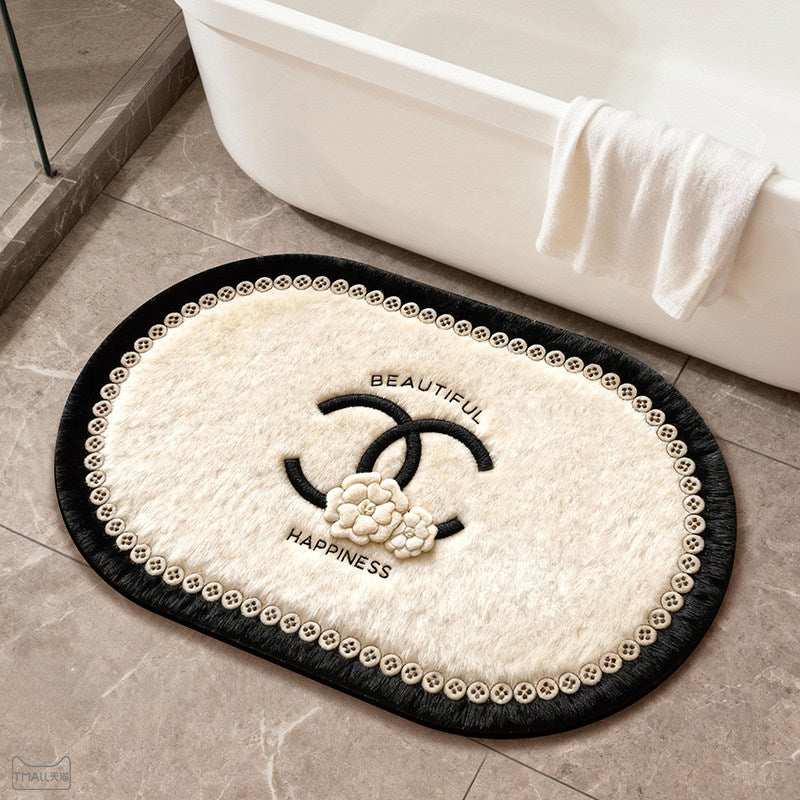 Diatomaceous Earth Bath Mat Absorbent Non-Slip Quick Dry Bathroom Rug
