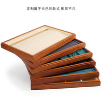 Bamboo Wood Jewelry Display Tray with Lid for Rings, Pendants, and Bracelets