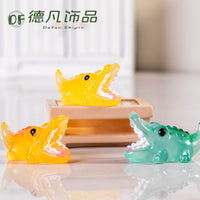 Luminous Resin Crocodile Figurine Desktop Decor