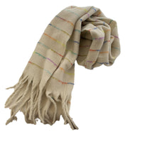 Women's Striped Tassel Scarf - 2024 Autumn/Winter Warm & Thick