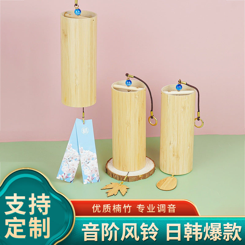 Japanese Style Bamboo Wind Chime with Chord Tones for Outdoor Patio Decor