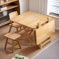 Outdoor Portable Folding Picnic Table for Camping and Park Use, Square Solid Wood