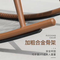 Outdoor Rattan Rocking Chair for Adults with Optional Ottoman and Cushions