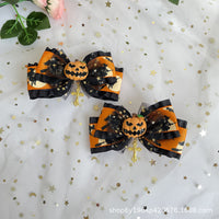 Lolita Halloween Devil Hair Clip Pumpkin Bat Bow Mini Top Hat