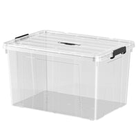Clear Plastic Storage Box with Lid, Extra Large Stackable Organizer for Clothes and Household Items