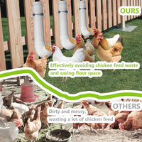 Automatic PVC Pipe Chicken Feeder System with Anti-Rat Hanging Cover for Poultry Coops