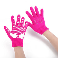 Ice Skating Gloves with Anti-Slip Rhinestones for Kids & Adults, Thickened Waterproof Winter Gloves