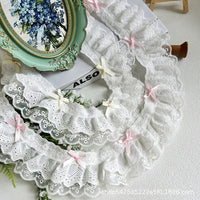 Double-Layer Cotton Bow Lace Trim Ribbon for DIY Crafts, Lolita Fashion, Doll Clothes, and Scrapbooking