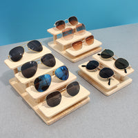 Solid Wood Eyeglass and Sunglass Display Stand, Tiered Jewelry and Figurine Organizer