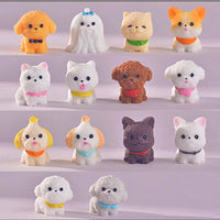 Miniature Dog Figurine Desktop Ornament - Cute Corgi, Golden Retriever, Maltese, Chow Chow Models