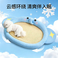 Summer Pet Cooling Mat for Small to Medium Dogs and Cats, Rattan Weave Ice Pad Pet Bed