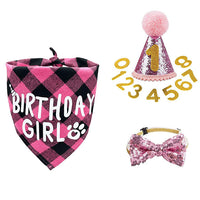 Pet Dog Birthday Party Decoration Set with Bandana, Hat, and Bow Tie