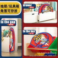 Foldable Indoor Wall-Mounted Basketball Hoop for Kids - No-Drill Basketball Board Toy for Boys