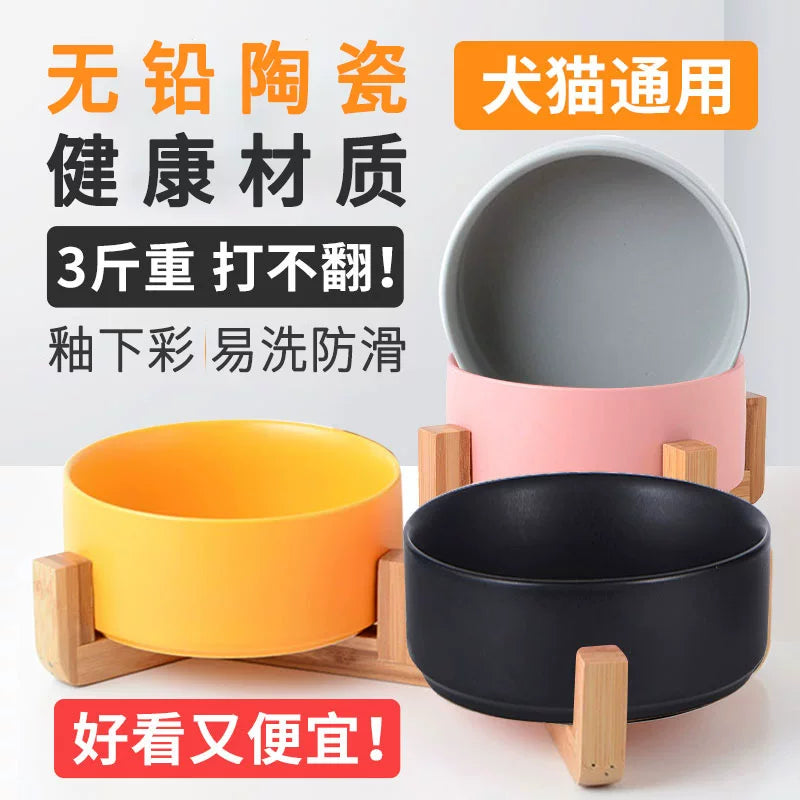 Ceramic Pet Bowl for Cats and Dogs - Food and Water Dish