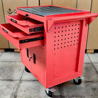 Double Door Automotive Repair Tool Cabinet Workshop Hardware Storage Mobile Drawer Cart