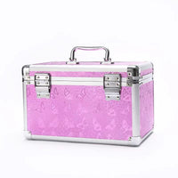 Professional Portable Aluminum Cosmetic Makeup Tool Case with Trays for Nail Techs, Beauticians, and Therapists