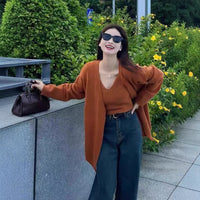 Women's 2-Piece Knit Cardigan and Camisole Set, Soft Autumn/Winter Sweater Outfit