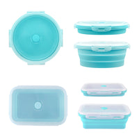 Collapsible Silicone Lunch Box Set for Microwave & Food Storage