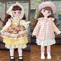 30cm BJD Doll Set with Changeable Outfits for Girls, Princess Style, Birthday Gift