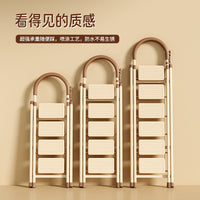 Foldable Aluminum Alloy A-Frame Ladder with Anti-Slip Steps for Home and Office