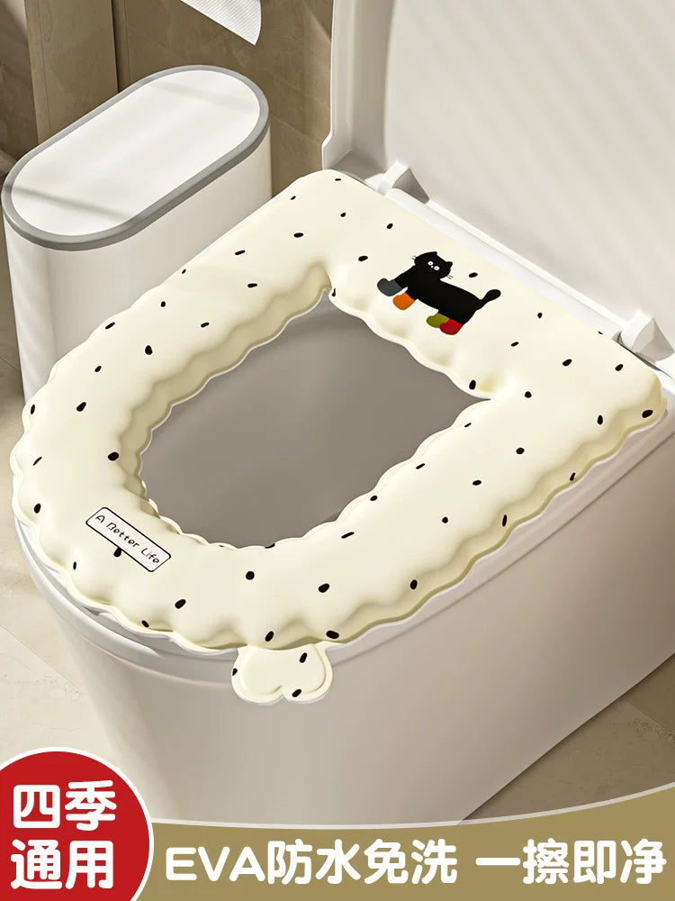 2026 New Waterproof EVA Toilet Seat Cushion, All Seasons Household Toilet Mat, No-Wash Toilet Seat Cover, Seat Ring Cushion