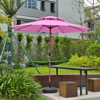 Rose Red Pole Outdoor Patio Umbrella Sunshade Rainproof Center Pole Umbrella for Commercial Beach Use
