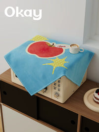 Apple Pattern Microwave Oven Dust Cover and Air Fryer Anti-Oil Cloth