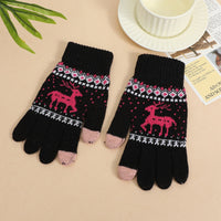 Jacquard Smart Touchscreen Deer Pattern Winter Warm Gloves for Men and Women