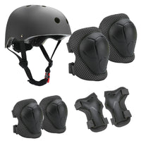 Kids' 7-Piece Roller Skating Scooter Cycling Protective Gear Set with Helmet